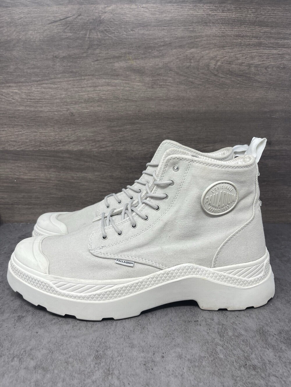 Palladium Revolt Hi TX Womens Size 12.5 Mens 11 White Platform Canvas Boots